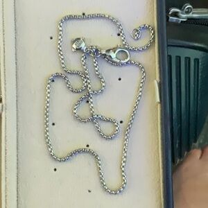 David Yurman Silver Box Chain Necklace 18in